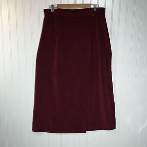 Vintage SC Collection Stretch Wrap Skirt Women’s 14 Wine Long Maxi Wrap Workwear